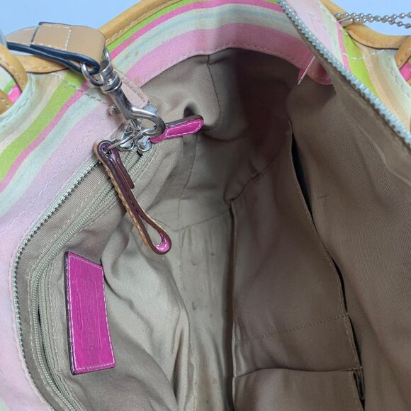 Coach Y2K Soho Hampton Pastels Striped Vachetta Leather Handbag 1888 Bag w/ Tag - Picture 12 of 13